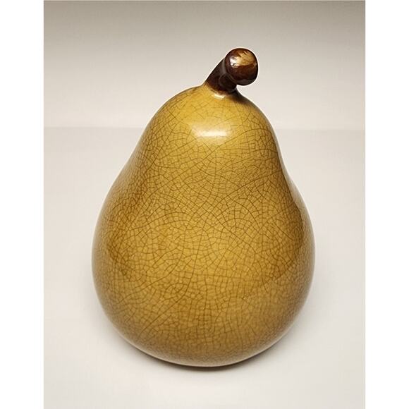 Vintage Ceramic Pear Fruit Sculpture 10” tall Decorative Country Cottage Decor - Picture 4 of 12